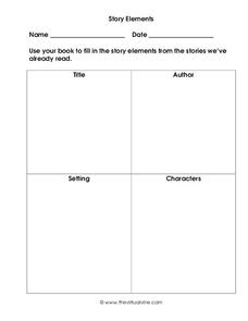 Story Elements Organizer for Kindergarten - 2nd Grade | Lesson Planet