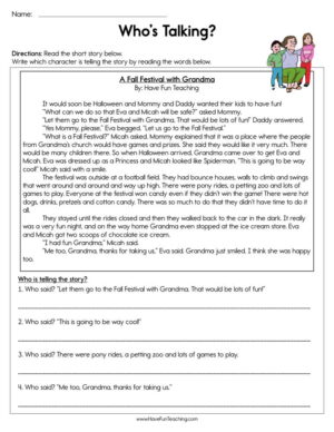 Story Elements Worksheets  