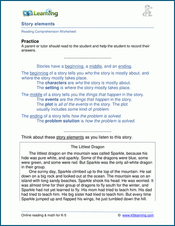 Story Elements: character, setting &  plot worksheets | Worsheets library
