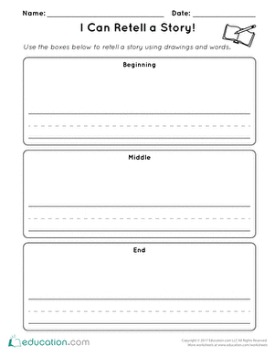 story retell worksheet
