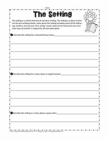 Settings Worksheets