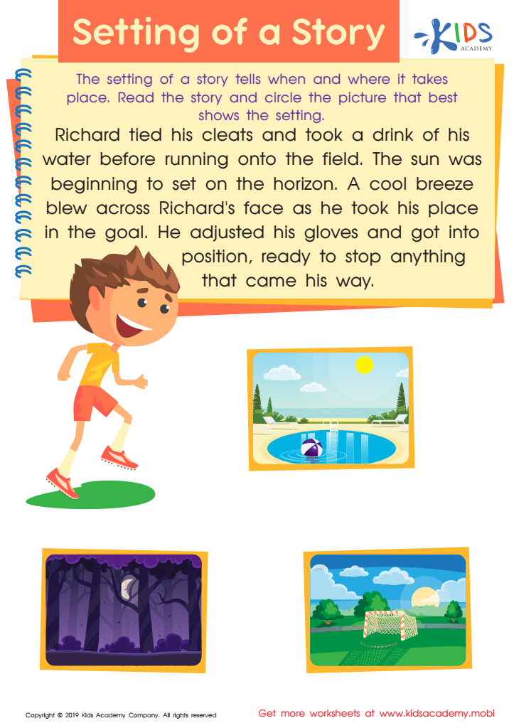 Setting of a Story Worksheet for kids