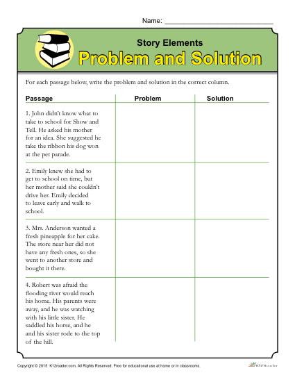 story structure worksheet 4th grade