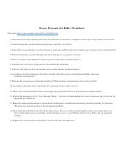 stress portrait of a killer worksheet