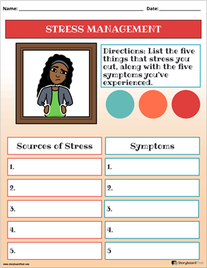Free Stress Management Worksheets by StoryboardThat