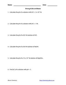strong acids and bases worksheet