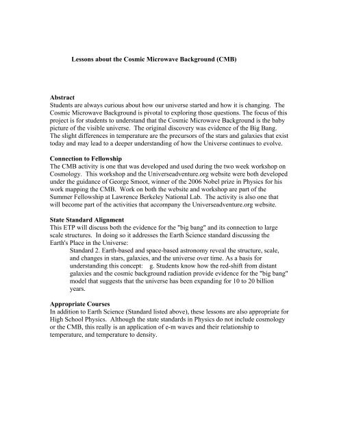 structure of the universe worksheet