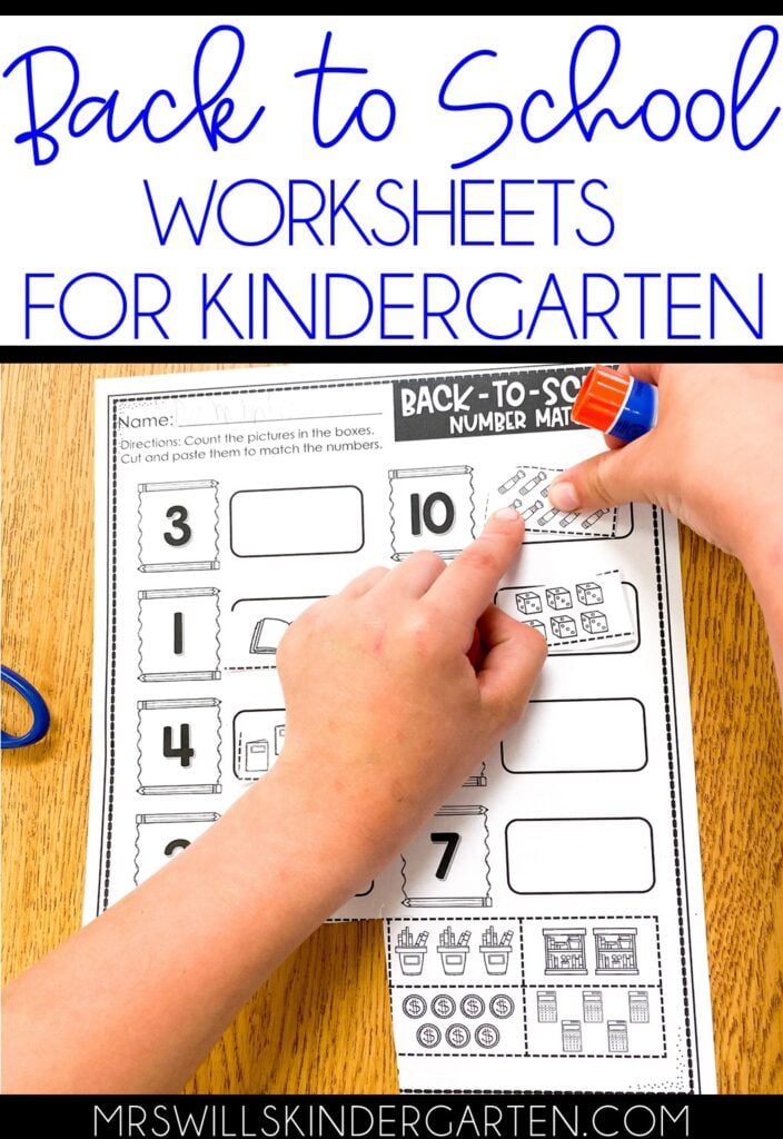 Back to School Worksheets for Kindergarten
