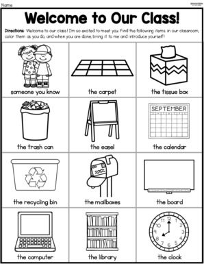 student scavenger hunt worksheet