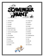 student scavenger hunt worksheet