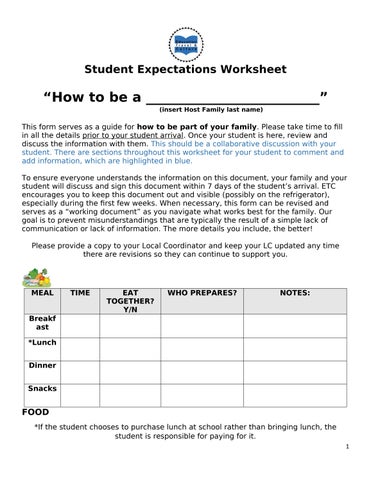 Expectation Worksheet by Education Travel &  Culture - Issuu