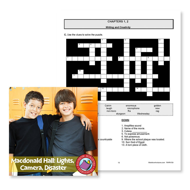 Macdonald Hall Lights, Camera, Disaster (Novel Study) Crossword