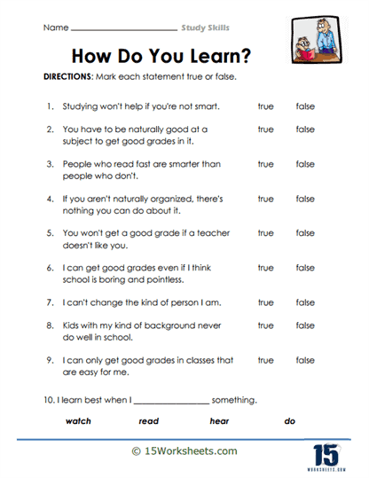Study Skills Worksheets - 15 Worksheets Library