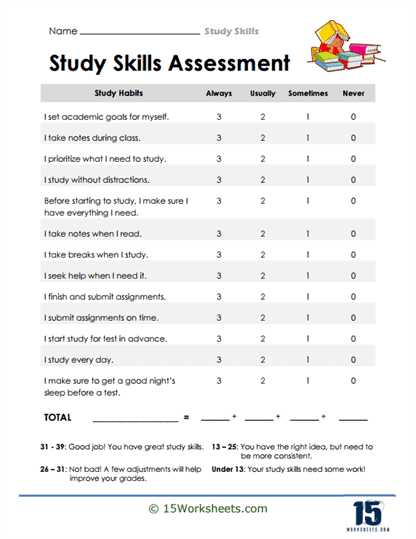 Study Skills Worksheets - 15 Worksheets Library