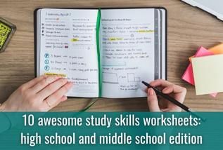 study skills worksheet middle school