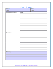 Study Skills Worksheets