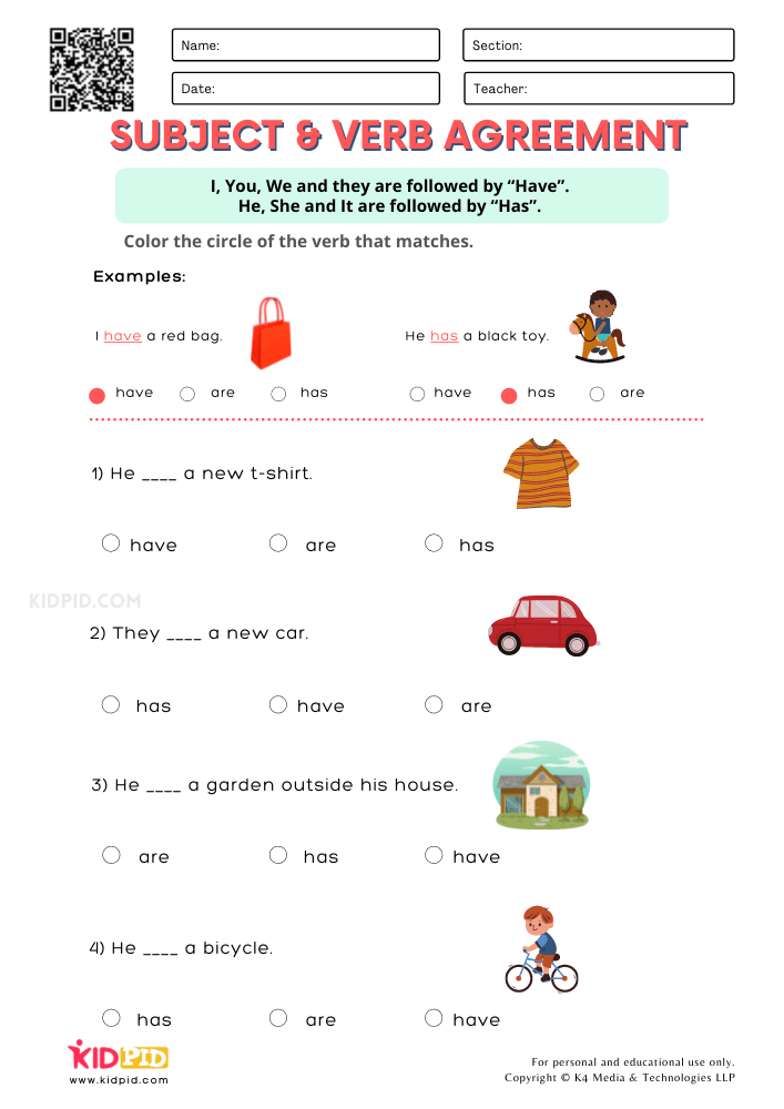 subject and verbs worksheet