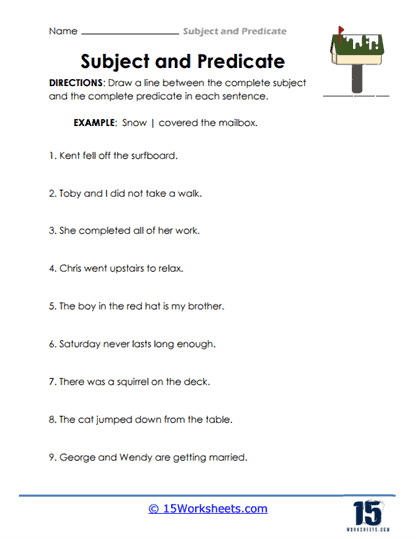 Subject and Predicate Worksheets - 15 Worksheets Library