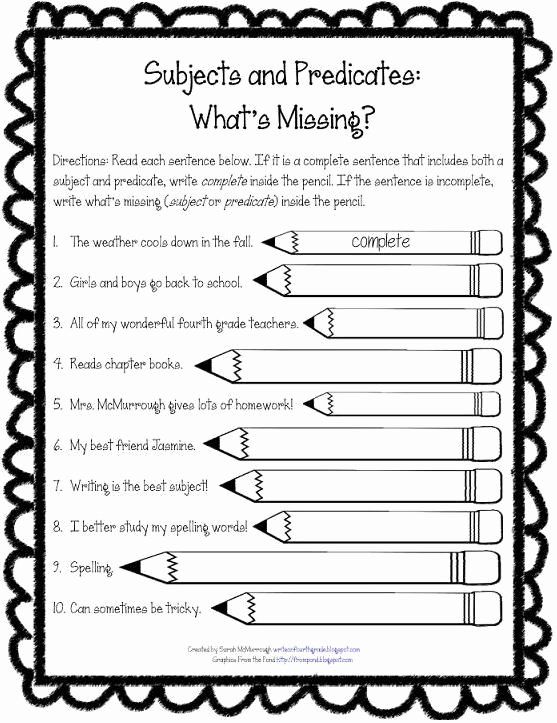 Subject Predicate Worksheet Pdf Awesome Subject And Predicate ...