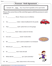 subject verb agreement worksheet 6th grade