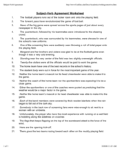 subject verb agreement worksheet high school