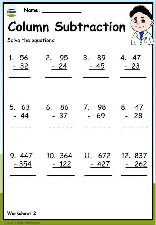 Grade 3 Subtraction Worksheets | Free Printables | Math Worksheets