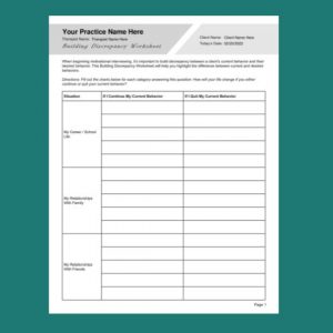 substance abuse worksheet for teenagers