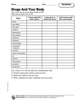 substance abuse worksheet for teens