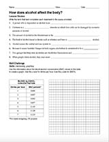 substance abuse worksheet for teens