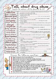 substance abuse worksheet for teens