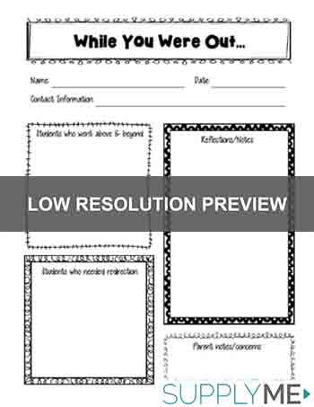 Substitute Teacher Worksheets | Teach Starter
