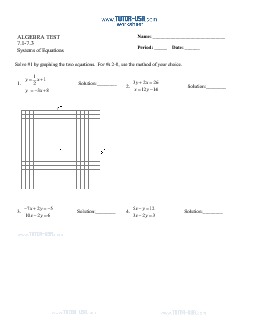 substitution and elimination worksheet