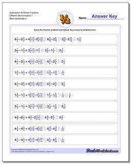 Adding Mixed Fractions with Unlike Denominators