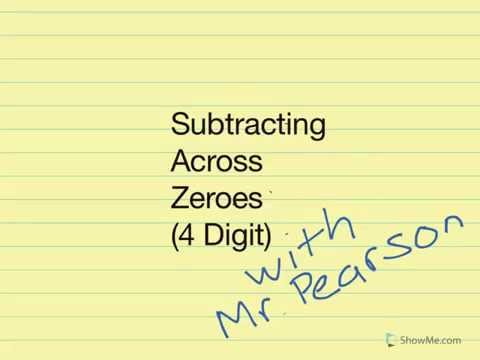 subtracting across zeros worksheet 3rd grade