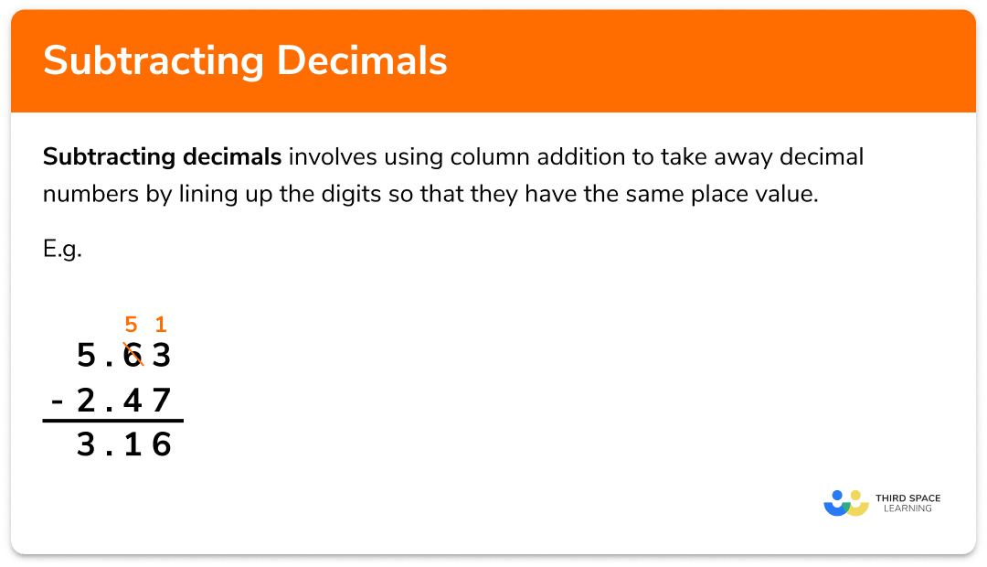 Subtracting Decimals- GCSE Maths - Steps, Examples &  Worksheet