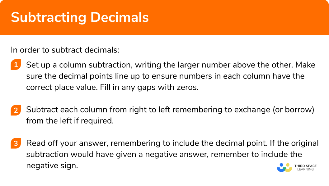 Subtracting Decimals- GCSE Maths - Steps, Examples &  Worksheet