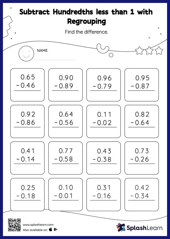 subtracting decimals