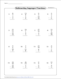 subtracting fractions different denominators worksheet