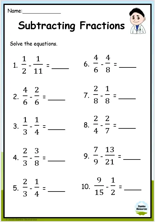 Grade 6 Adding Fractions Worksheets | Free Printables | Math ...