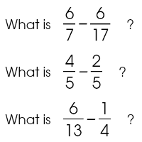 subtracting fractions sheet