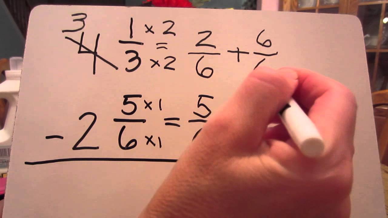 Subtraction with Fractions and Regrouping