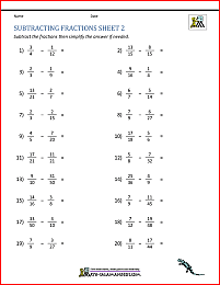 subtracting fractions with different denominators