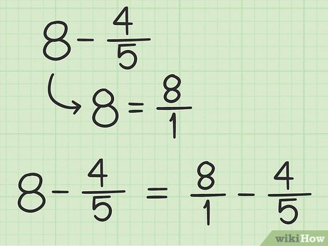 subtracting fractions with whole numbers