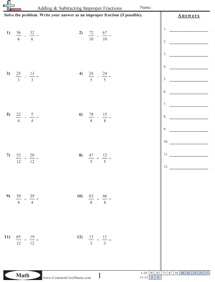 subtracting fractions worksheet 5th grade