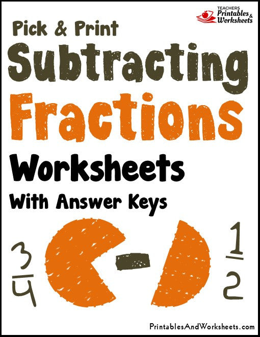 subtracting fractions worksheet with answers