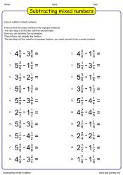Free Fraction Subtraction Worksheet Generators | Free Printable ...