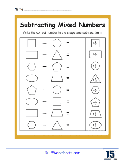 Subtracting Mixed Numbers Worksheets - 15 Worksheets Library