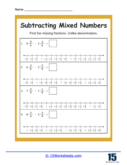Subtracting Mixed Numbers Worksheets - 15 Worksheets Library
