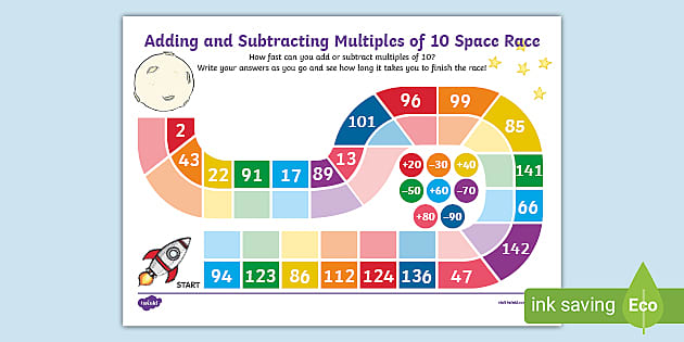 subtracting multiples of 10 worksheet