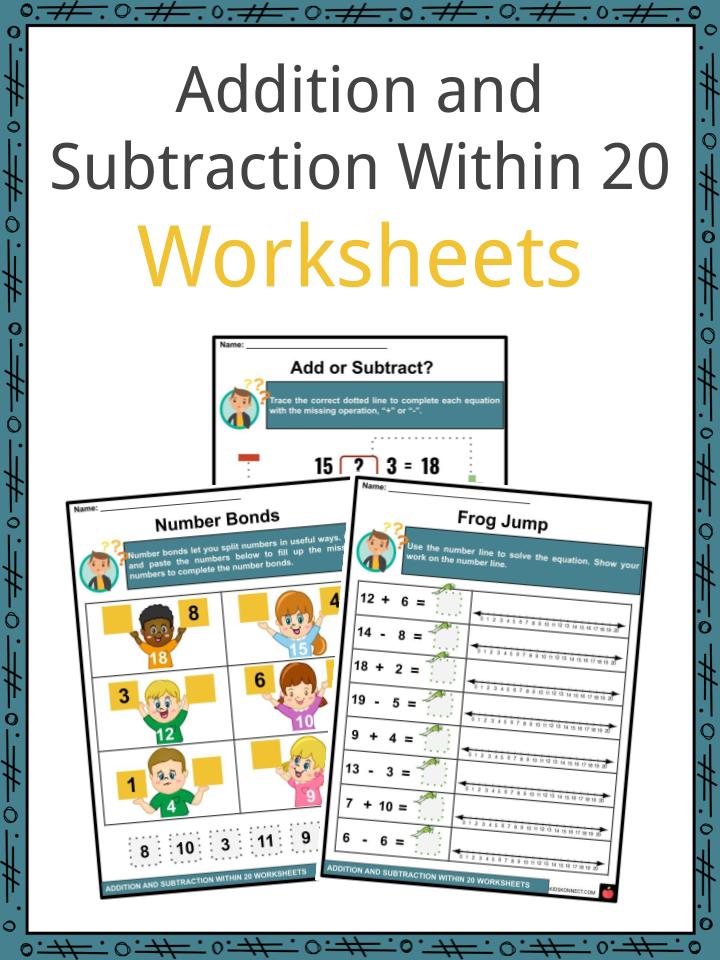 subtracting within 20 worksheet